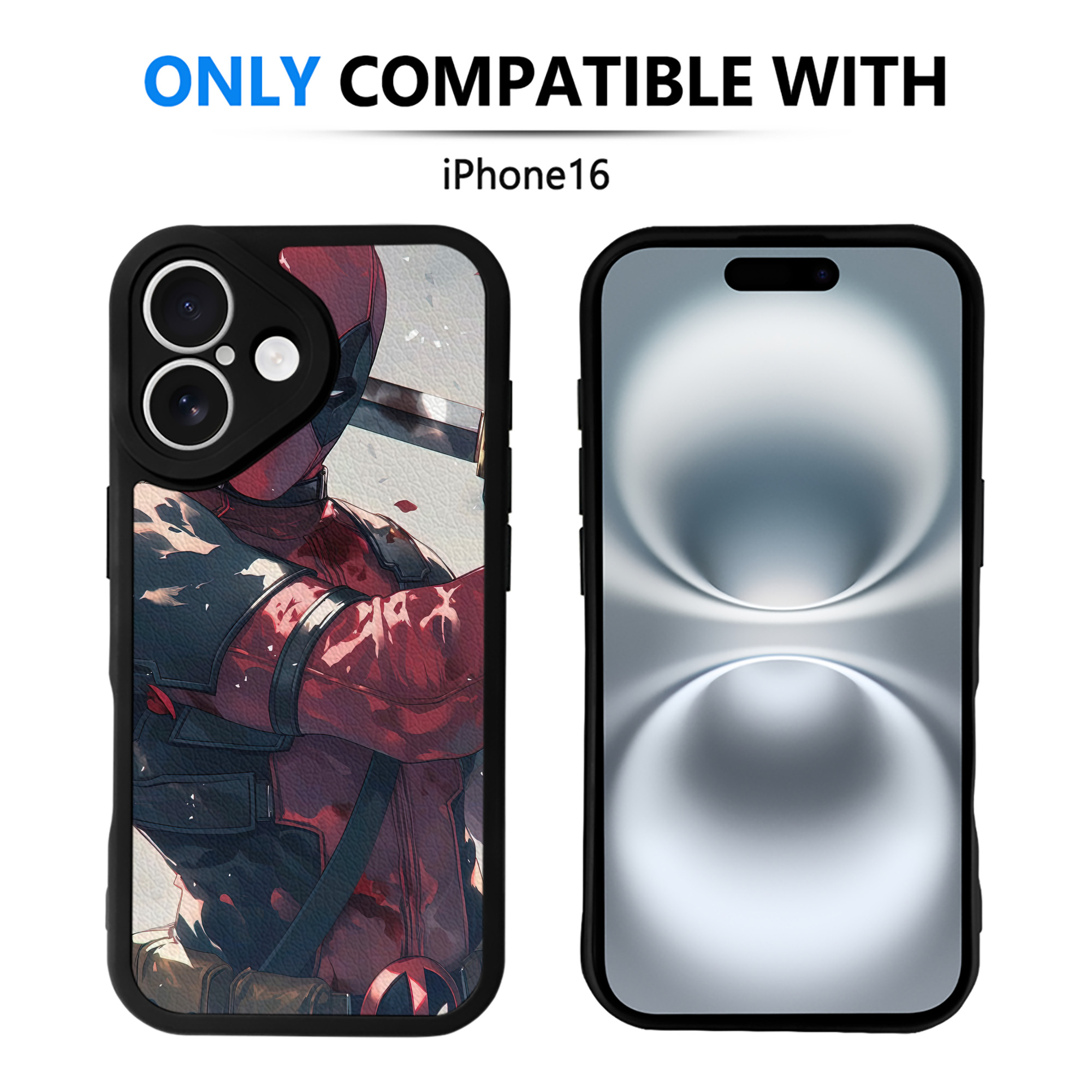 （画像用） Deadpool デッドプール 【iPhone 16シリーズ対応】シリコンスマホケース（レザー調） 材質：シリコン